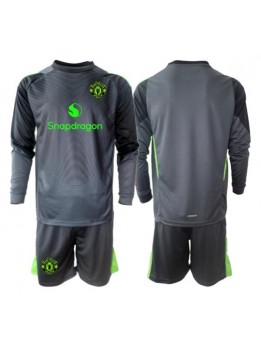 Billige Manchester United Keeper Bortedraktsett Barn 2025-26 Langermet (+ Korte bukser)